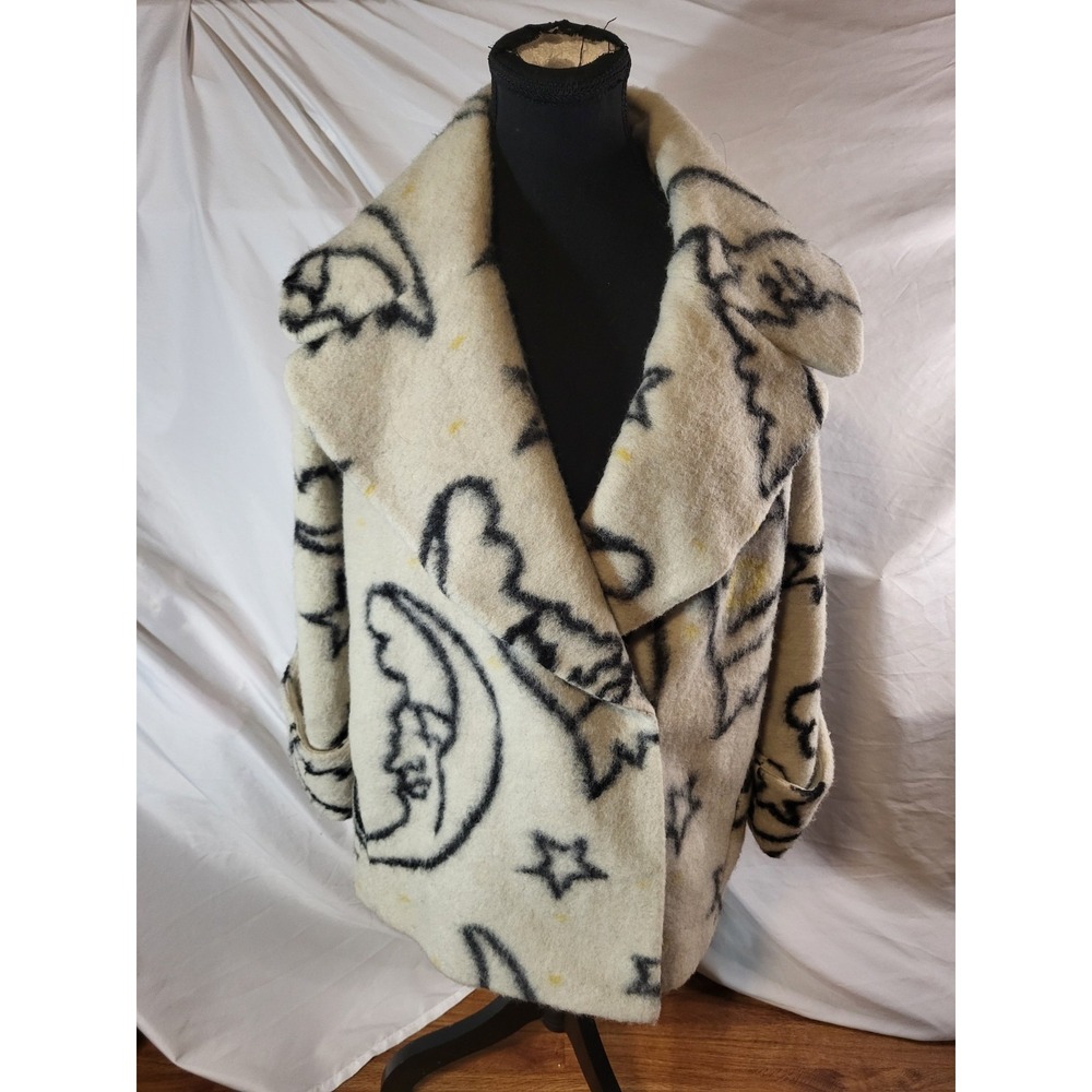 Mo&Co Wool Blend Size M Celestial Moon Stars Jacket